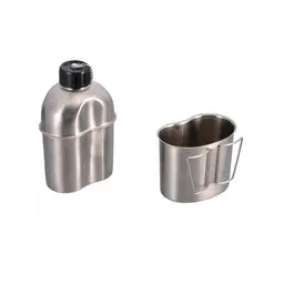 Edelstahl Feldflasche mit Becher